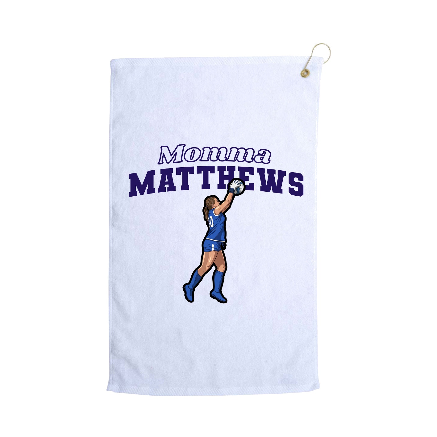 Golf Towel — Mothers Day Block in White