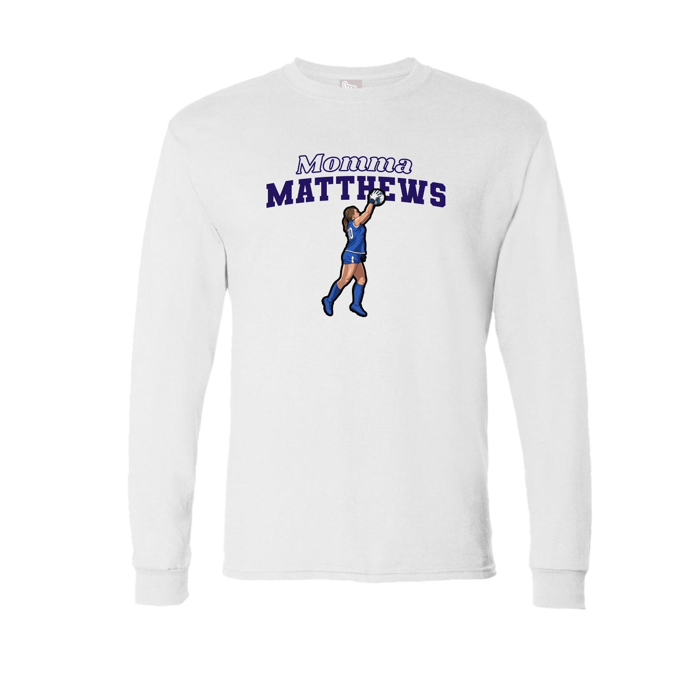 Long Sleeve Tee — Mothers Day Block in White