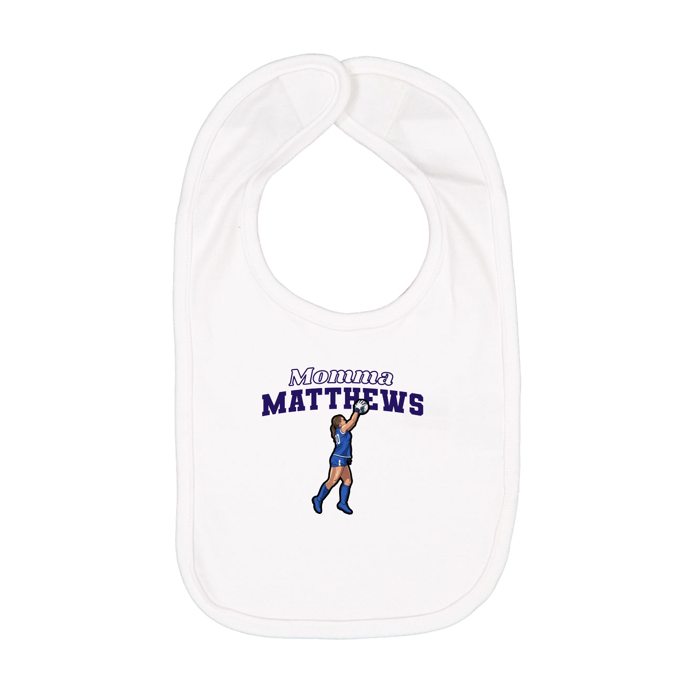 Infant Bib — Mothers Day Block in White