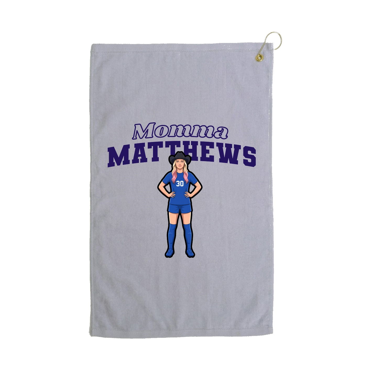 Golf Towel — Mothers Day Block in Grey