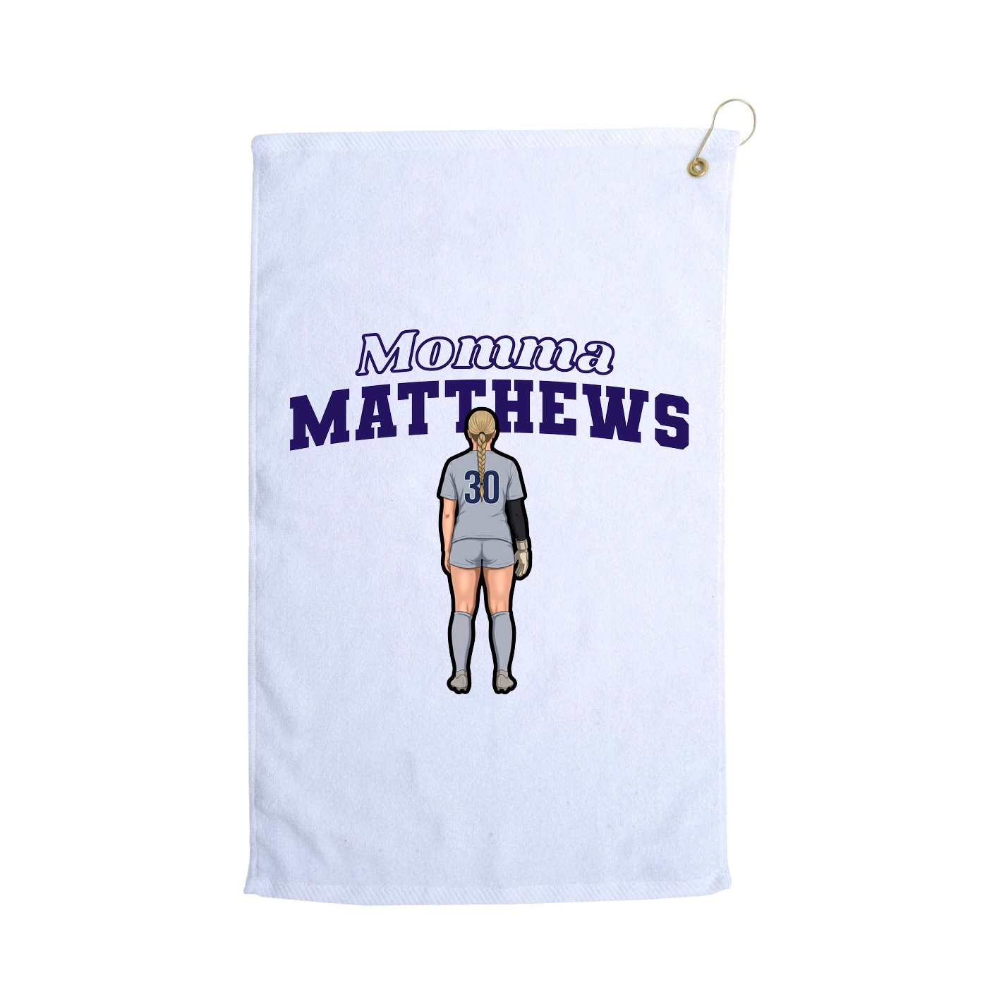 Golf Towel — Mothers Day Block in White