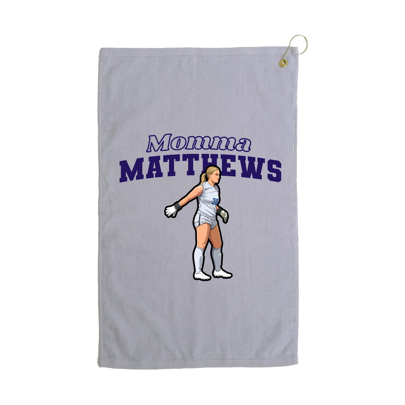 Golf Towel — Mothers Day Block in Grey