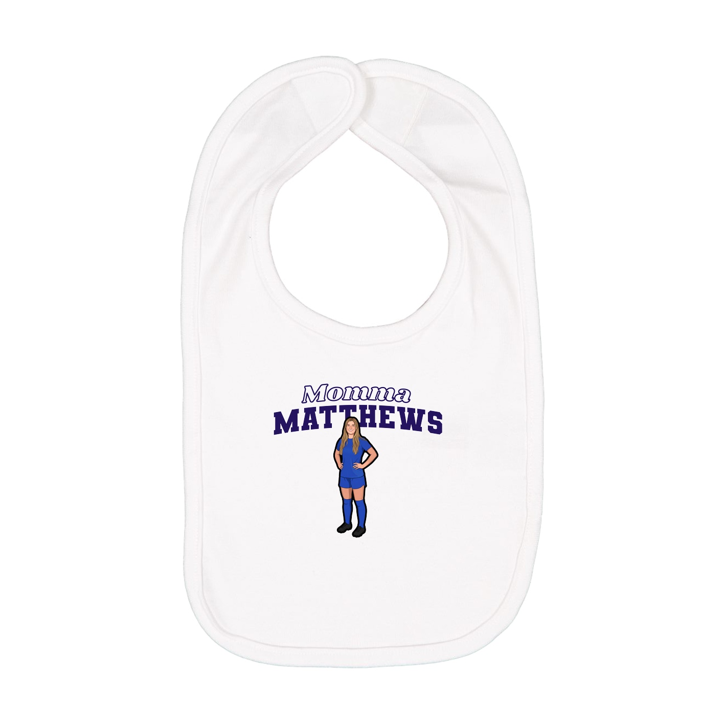 Infant Bib — Mothers Day Block in White
