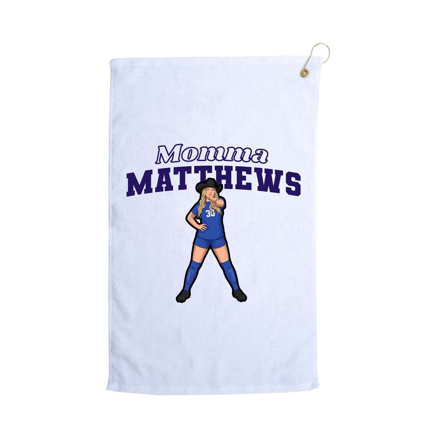 Golf Towel — Mothers Day Block in White