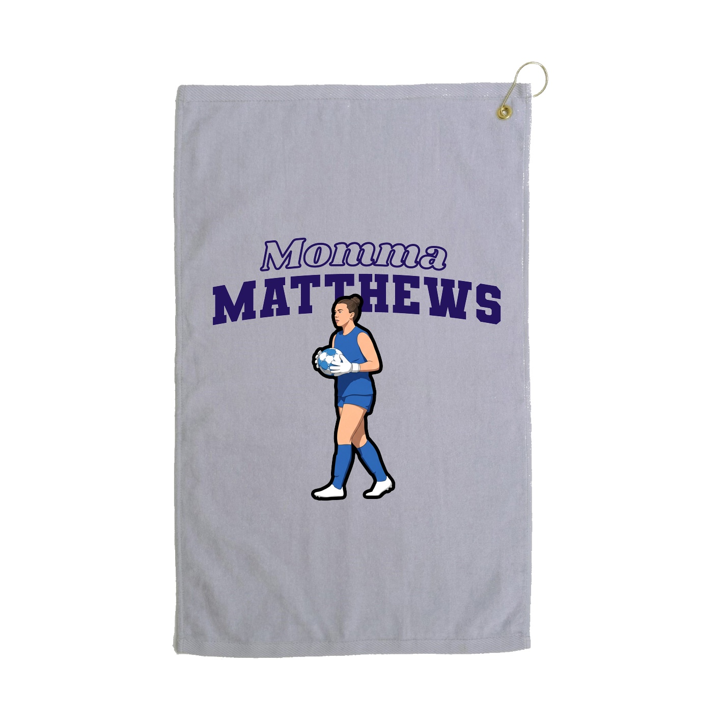 Golf Towel — Mothers Day Block in Grey