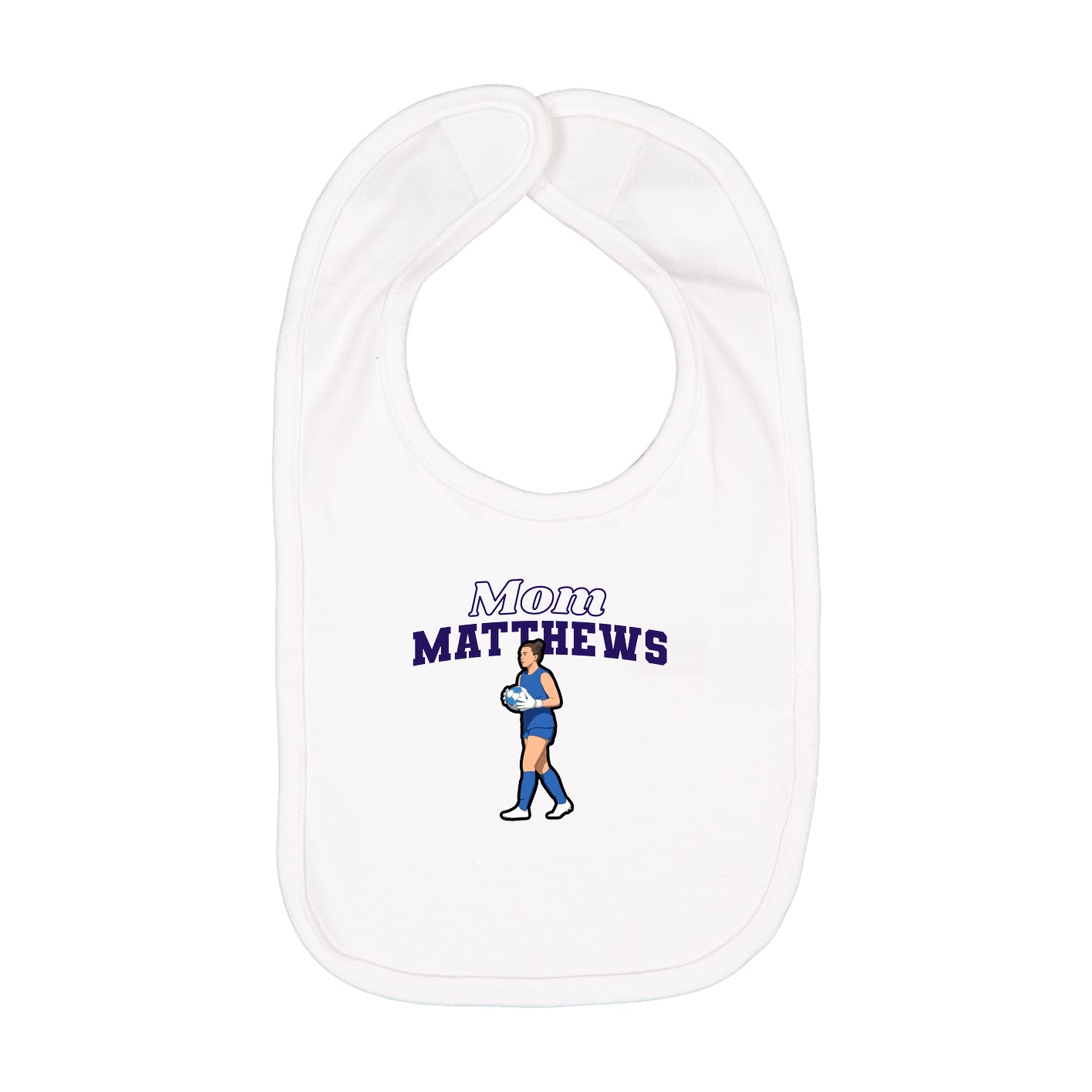 Infant Bib — Mothers Day Block in White