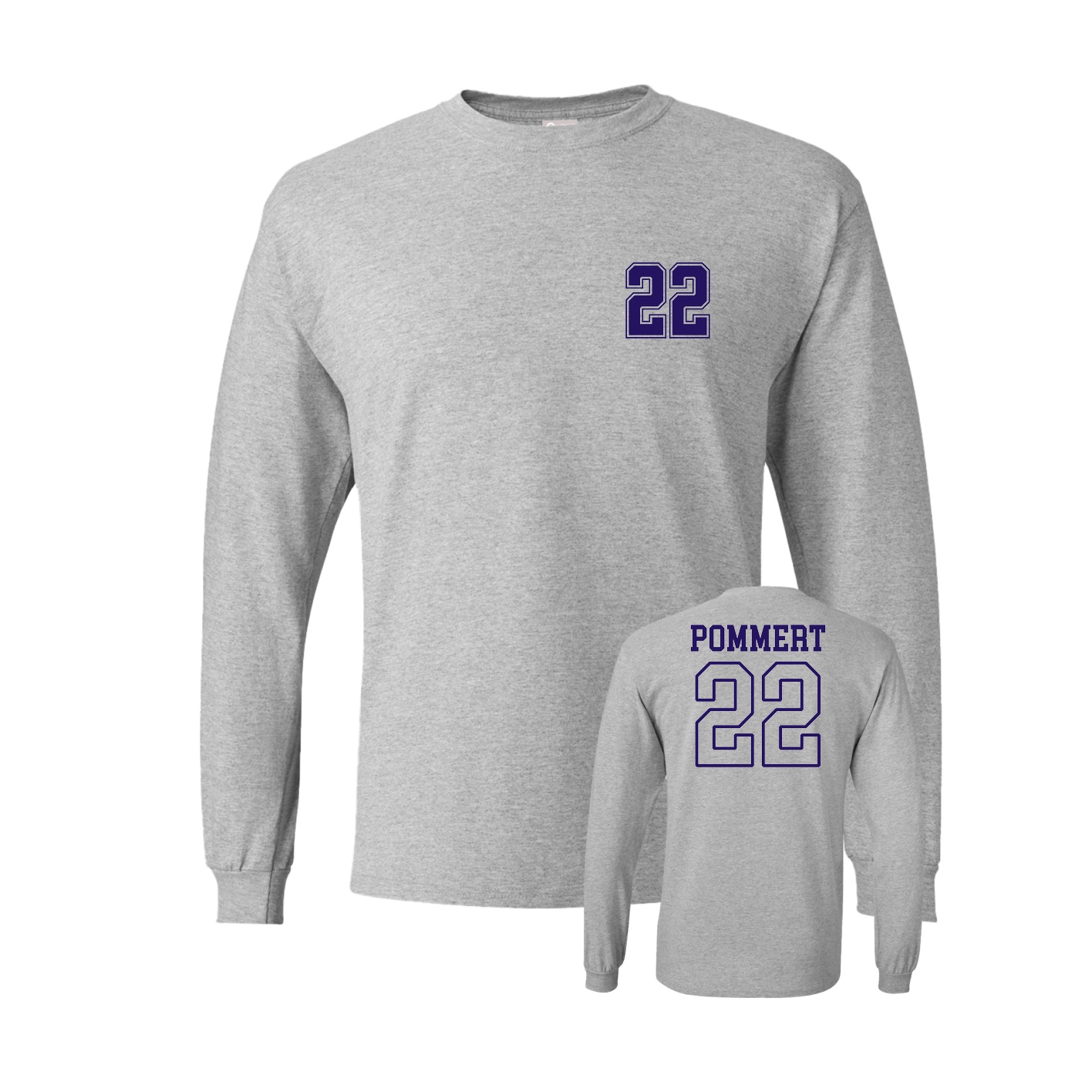 Long Sleeve Tee — Chest Back in Grey