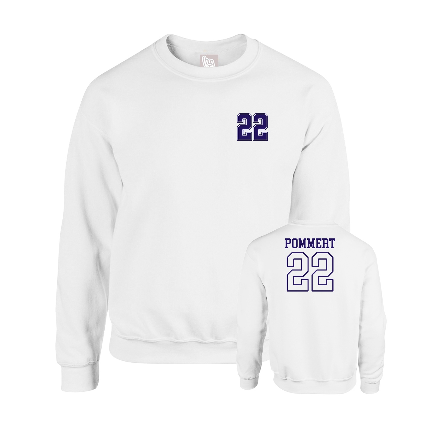 Fleece Crew — Chest Back in White