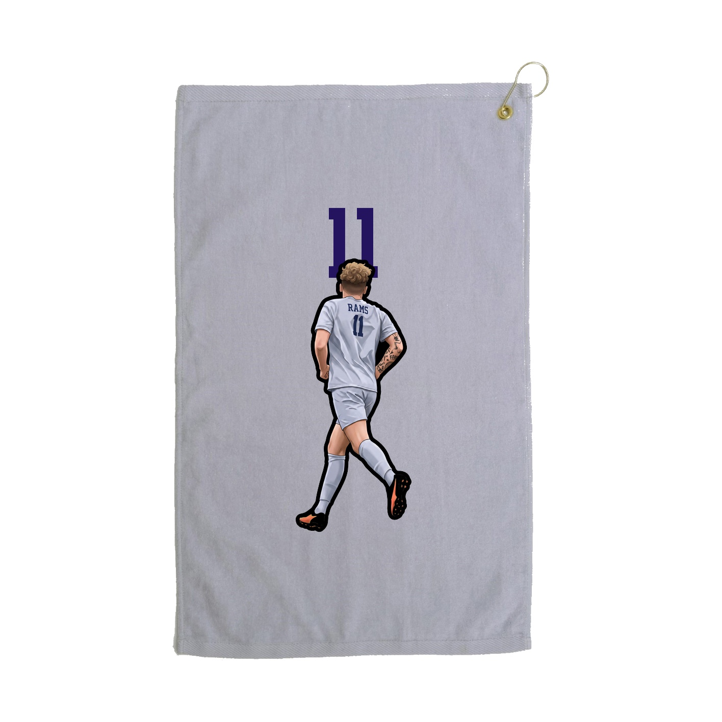 Golf Towel — Number Top in Grey