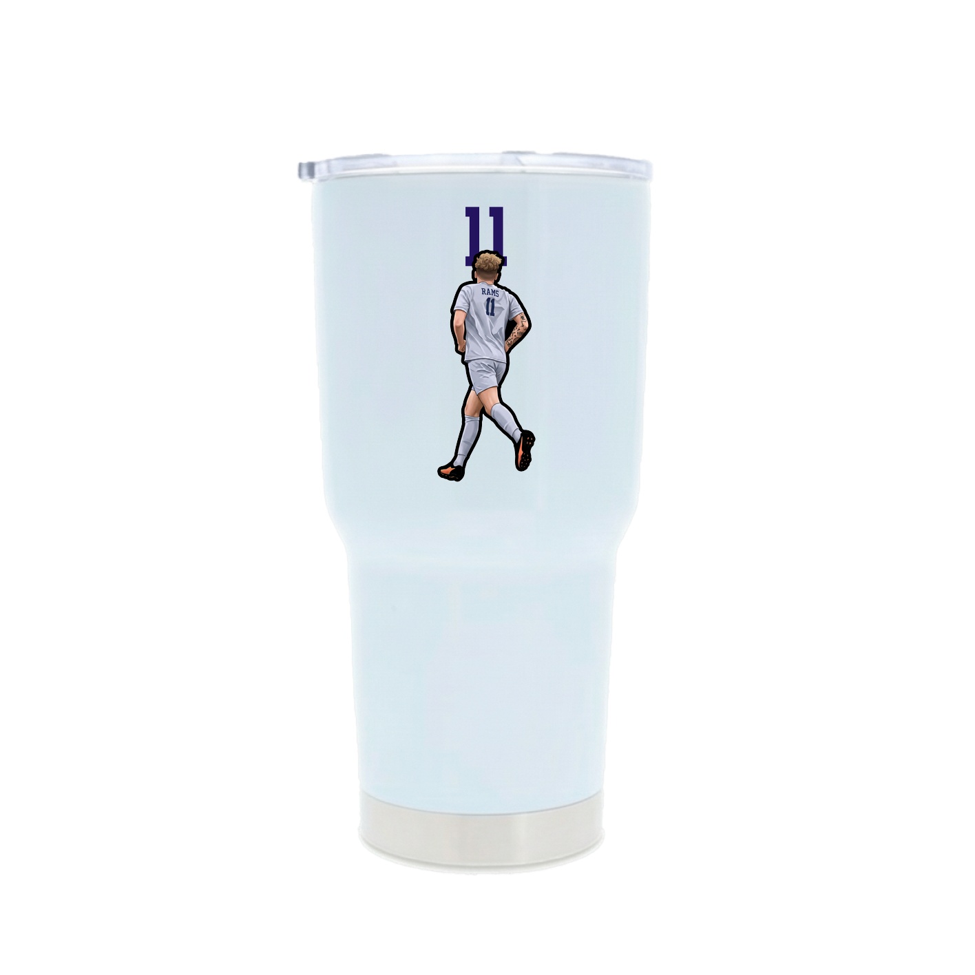 30oz Stainless Steel Tumbler — Number Top in White