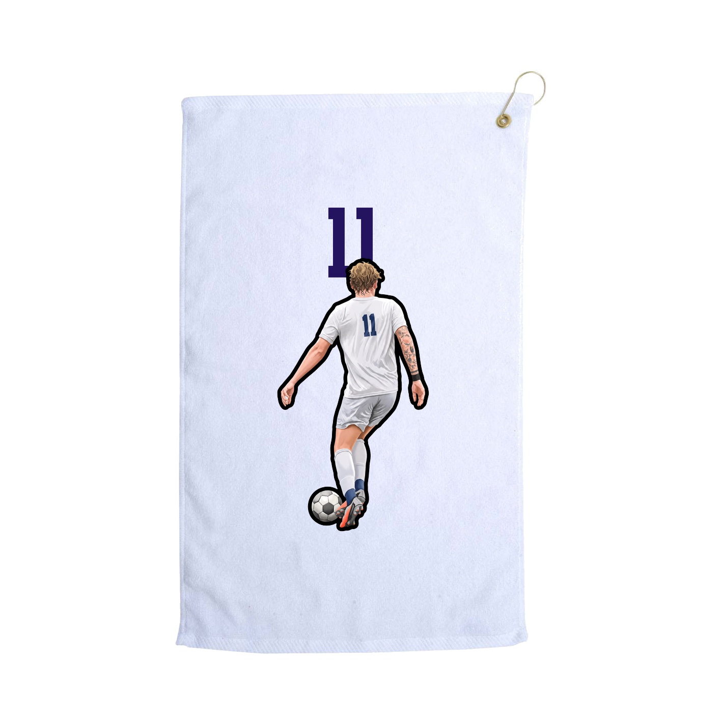 Golf Towel — Number Top in White