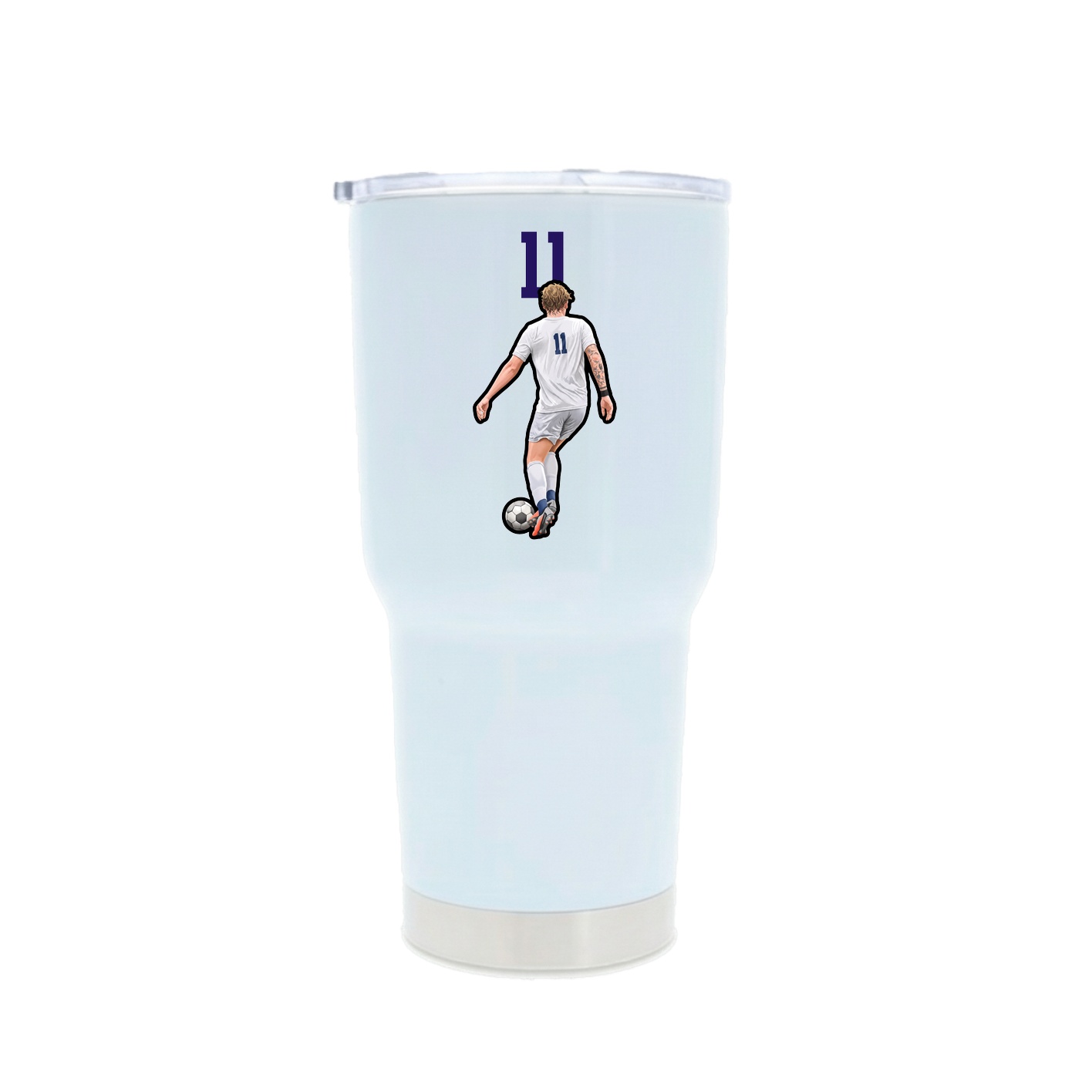 30oz Stainless Steel Tumbler — Number Top in White
