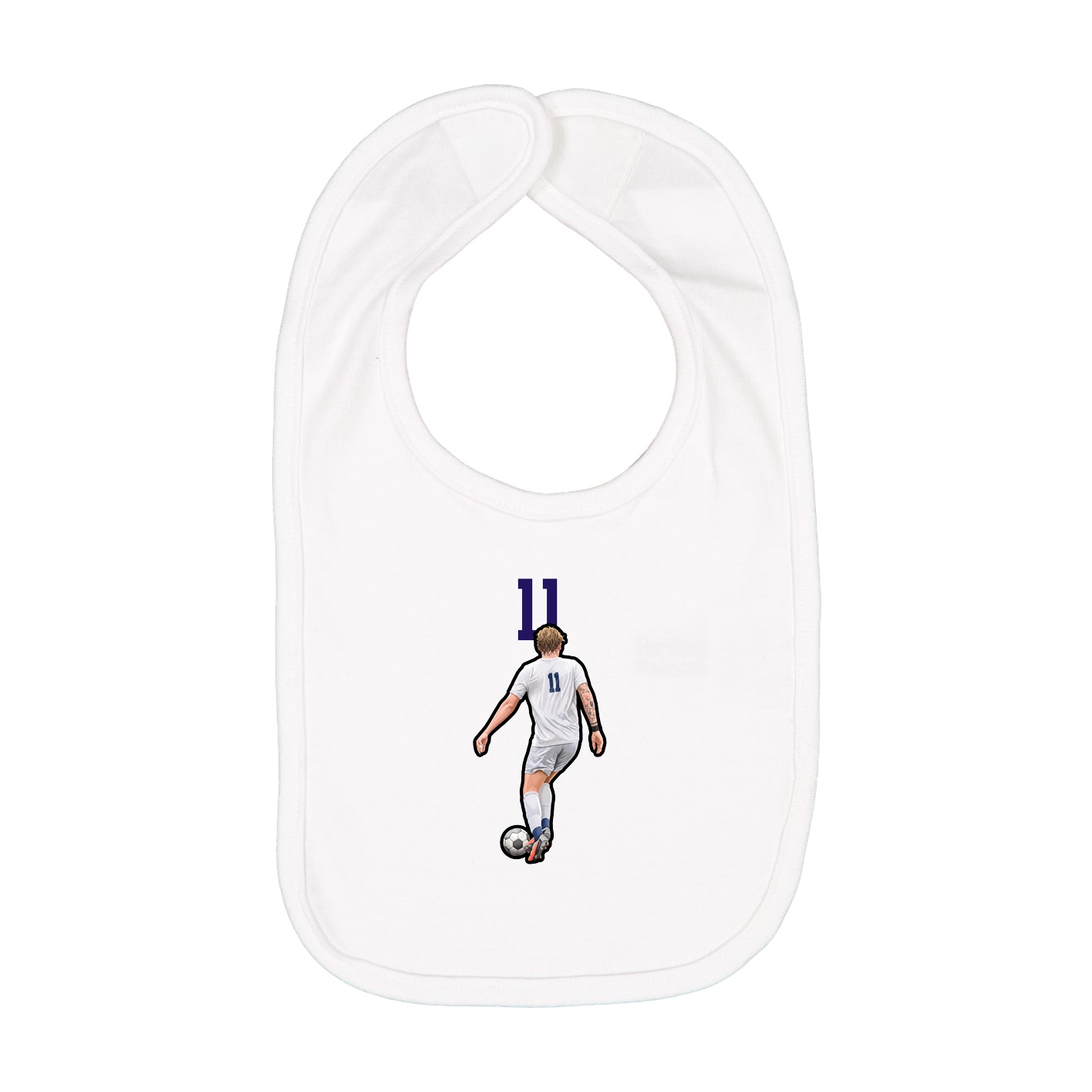 Infant Bib — Number Top in White