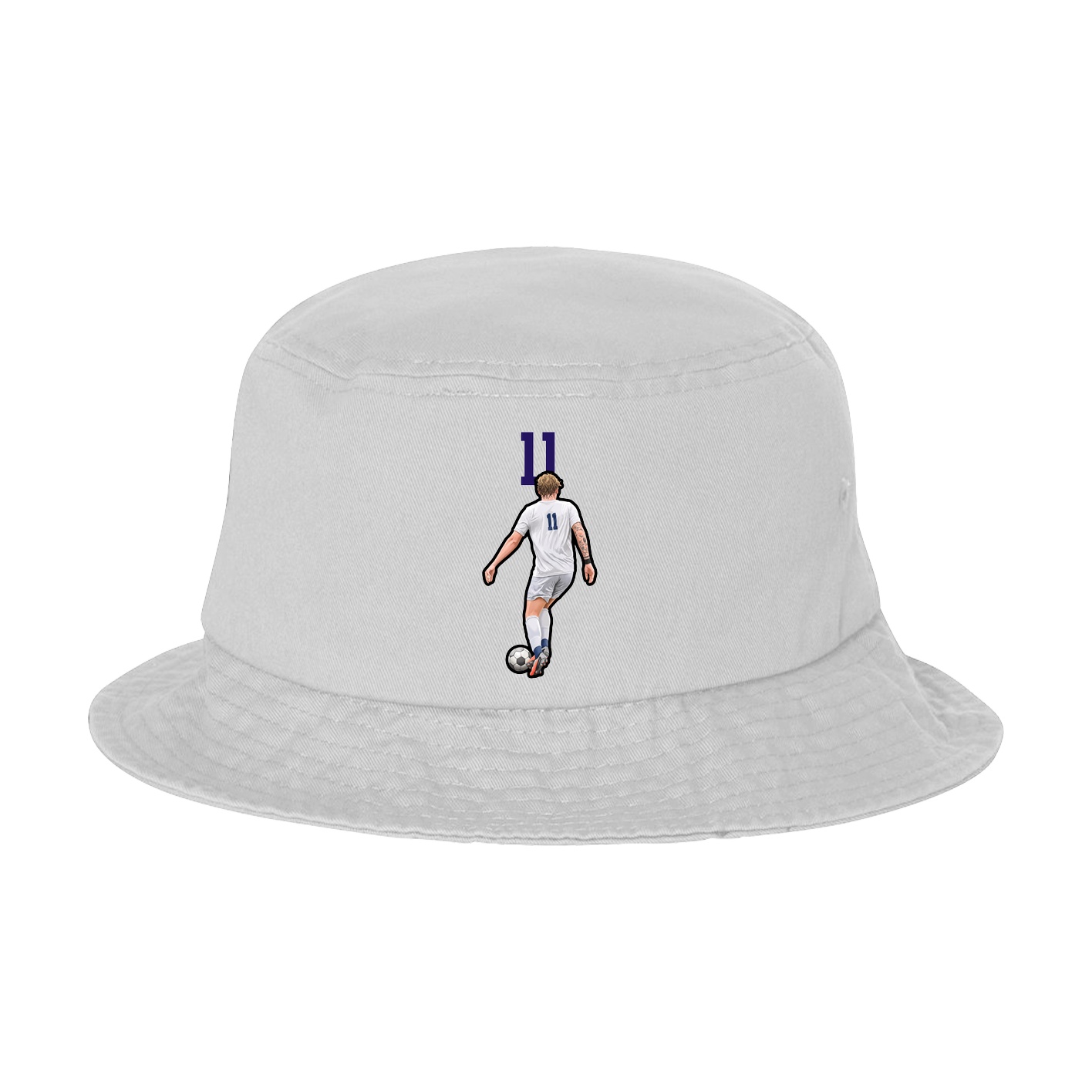 Bucket Cap — Number Top in White