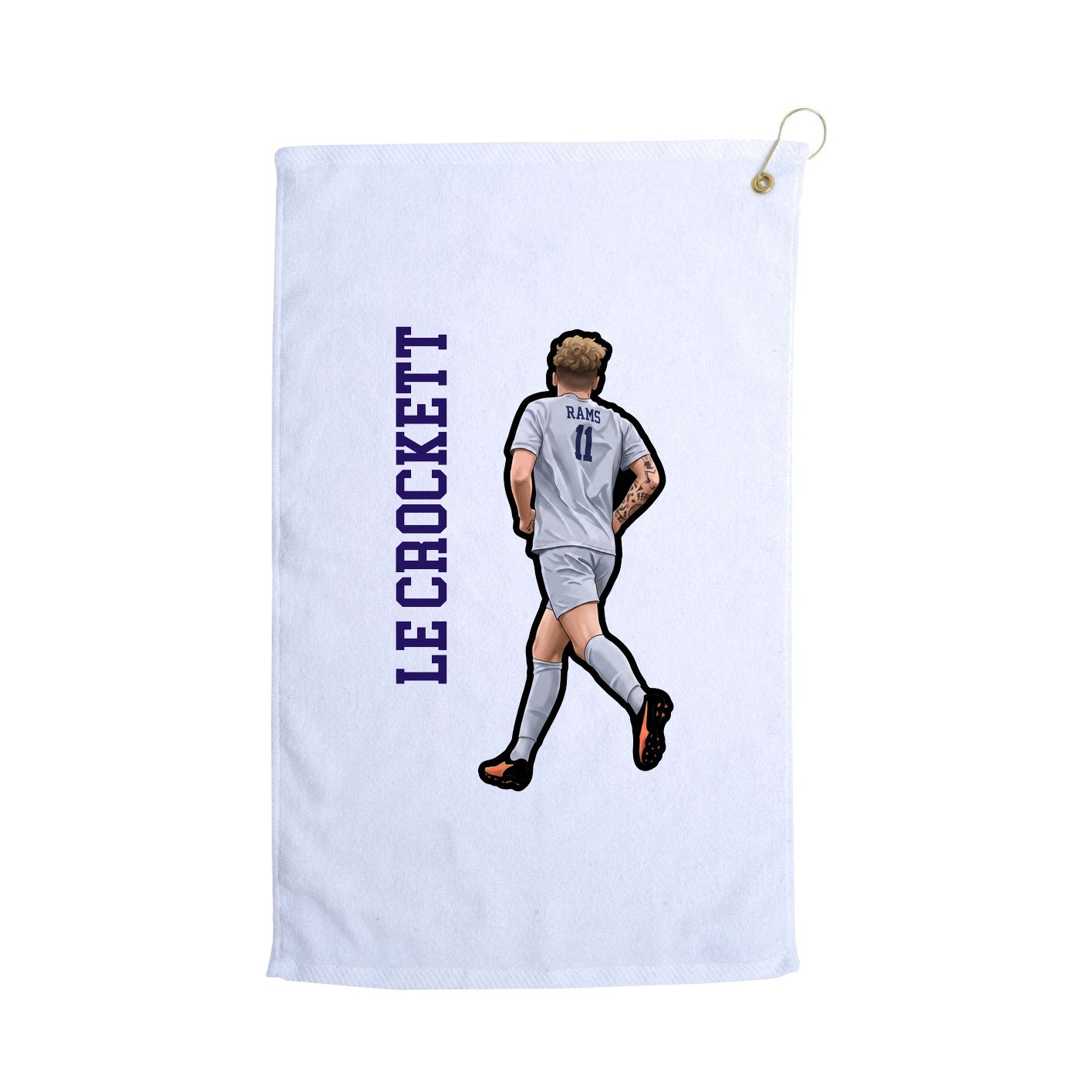 Golf Towel — Name Vertical in White