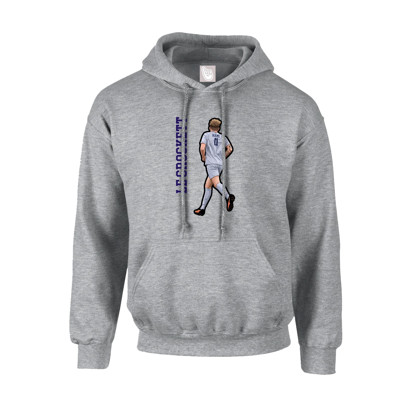 Youth Hoodie — Name Vertical in Grey