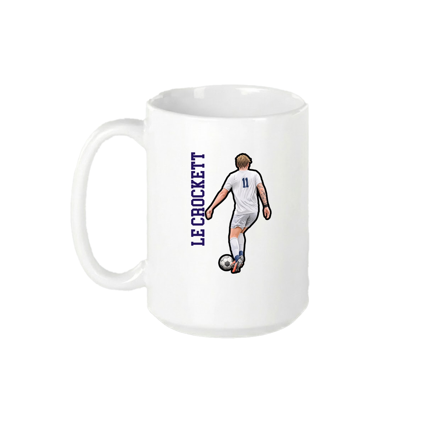 15oz Coffee Mug — Name Vertical in White