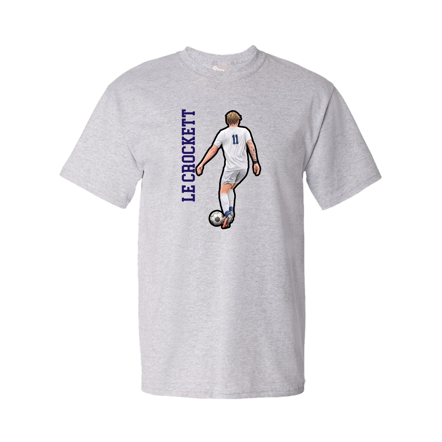Tee — Name Vertical in Grey