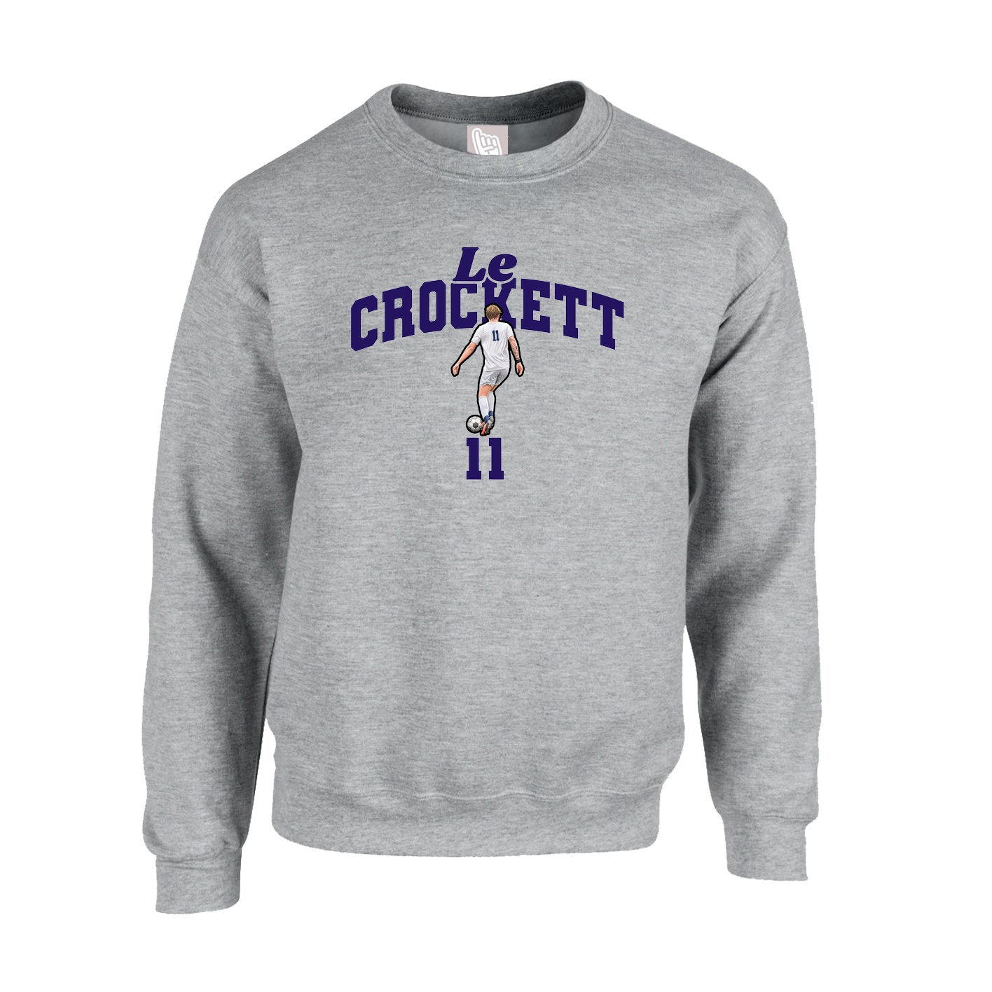 Fleece Crew — Signature Arch in Grey