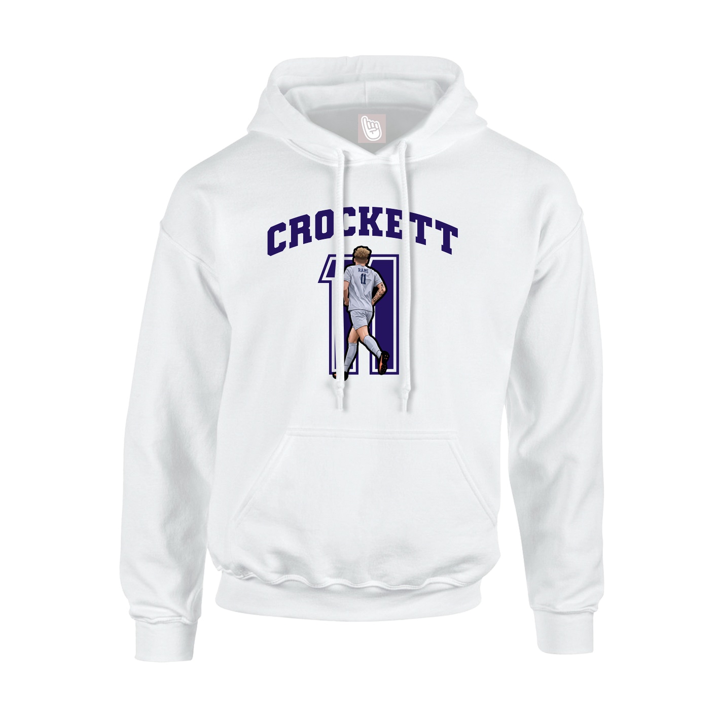 Youth Hoodie — Number in White