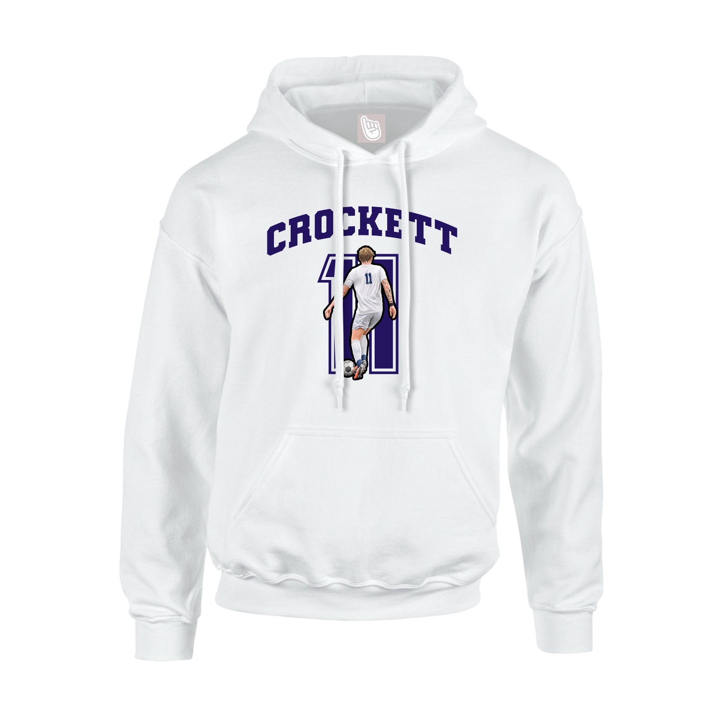 Hoodie — Number in White