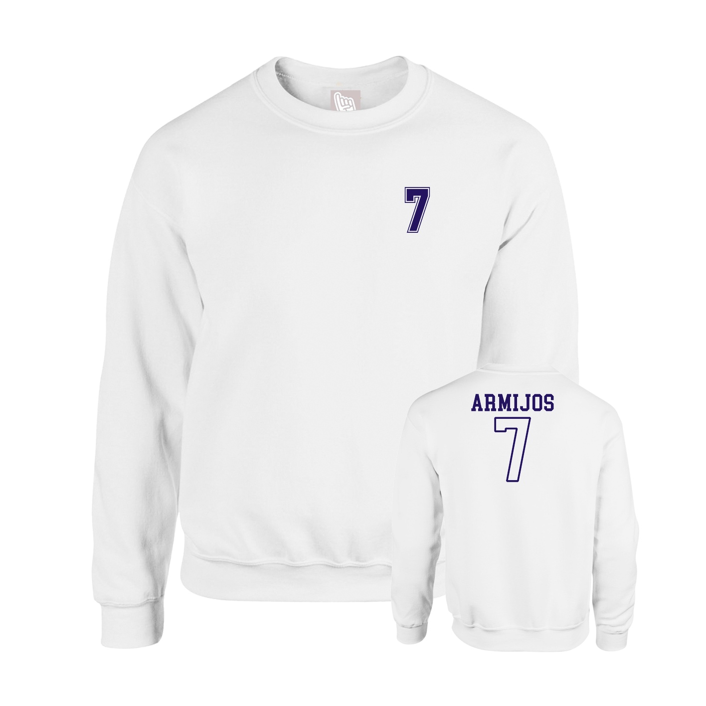 Fleece Crew — Chest Back in White