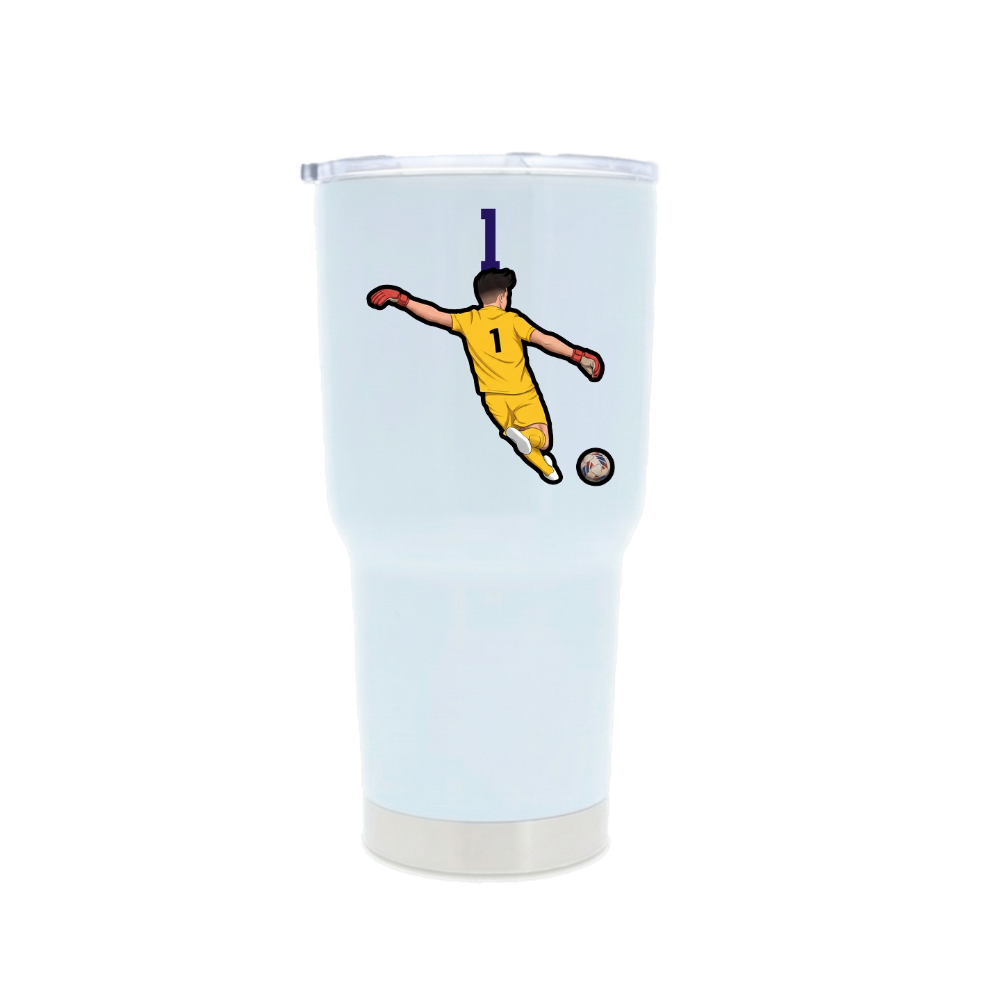 30oz Stainless Steel Tumbler — Number Top in White