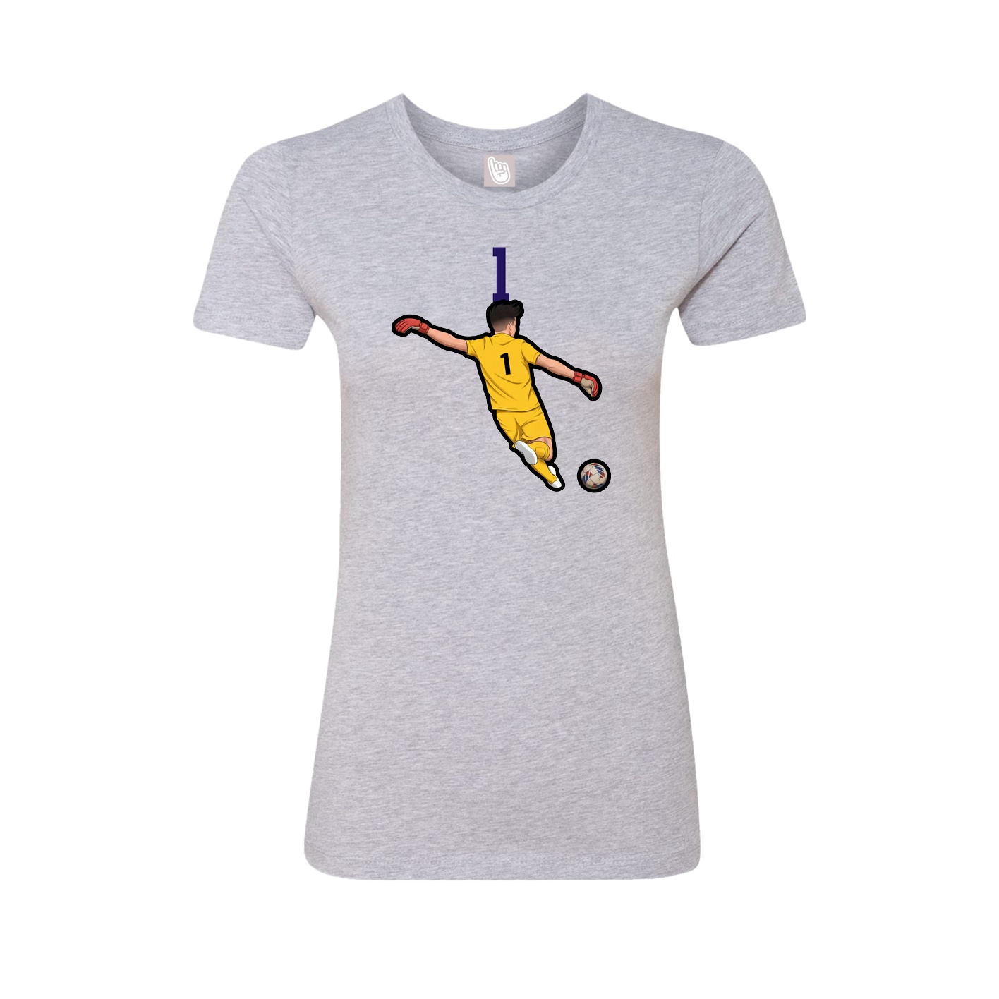 Fitted Women's Tee — Number Top in Grey
