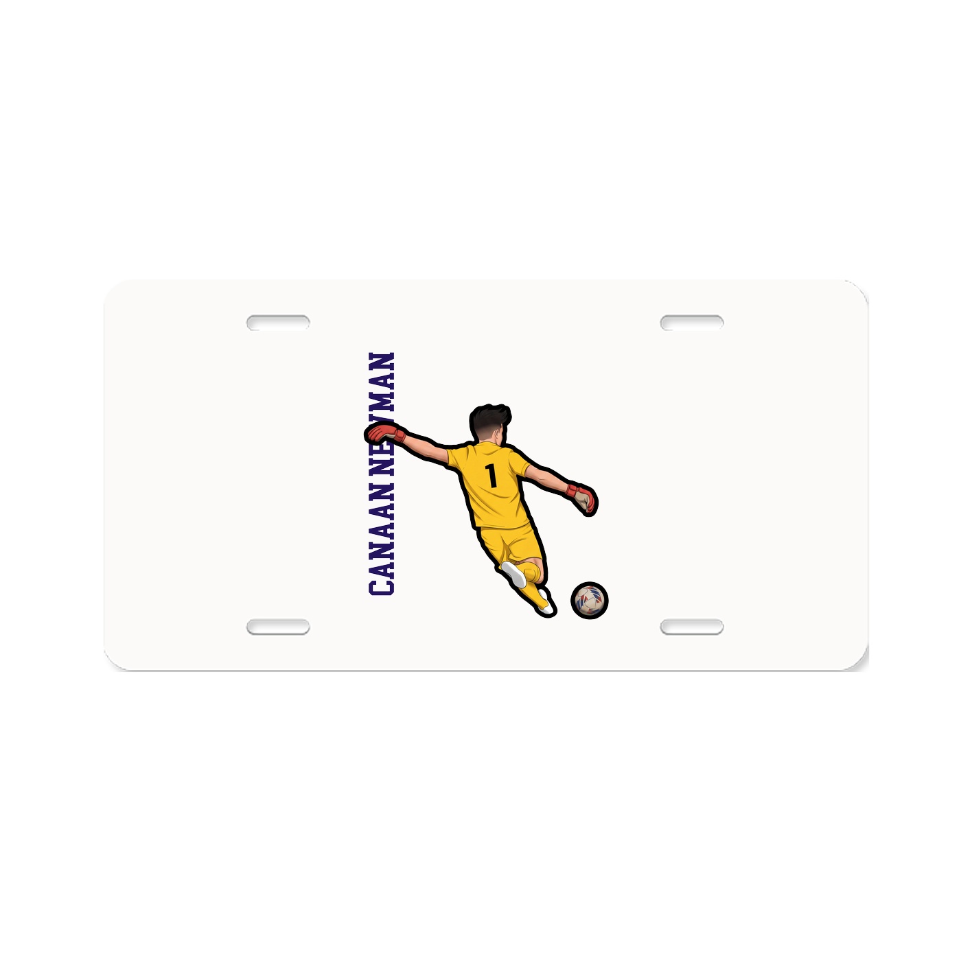 License Plate — Name Vertical in Classic