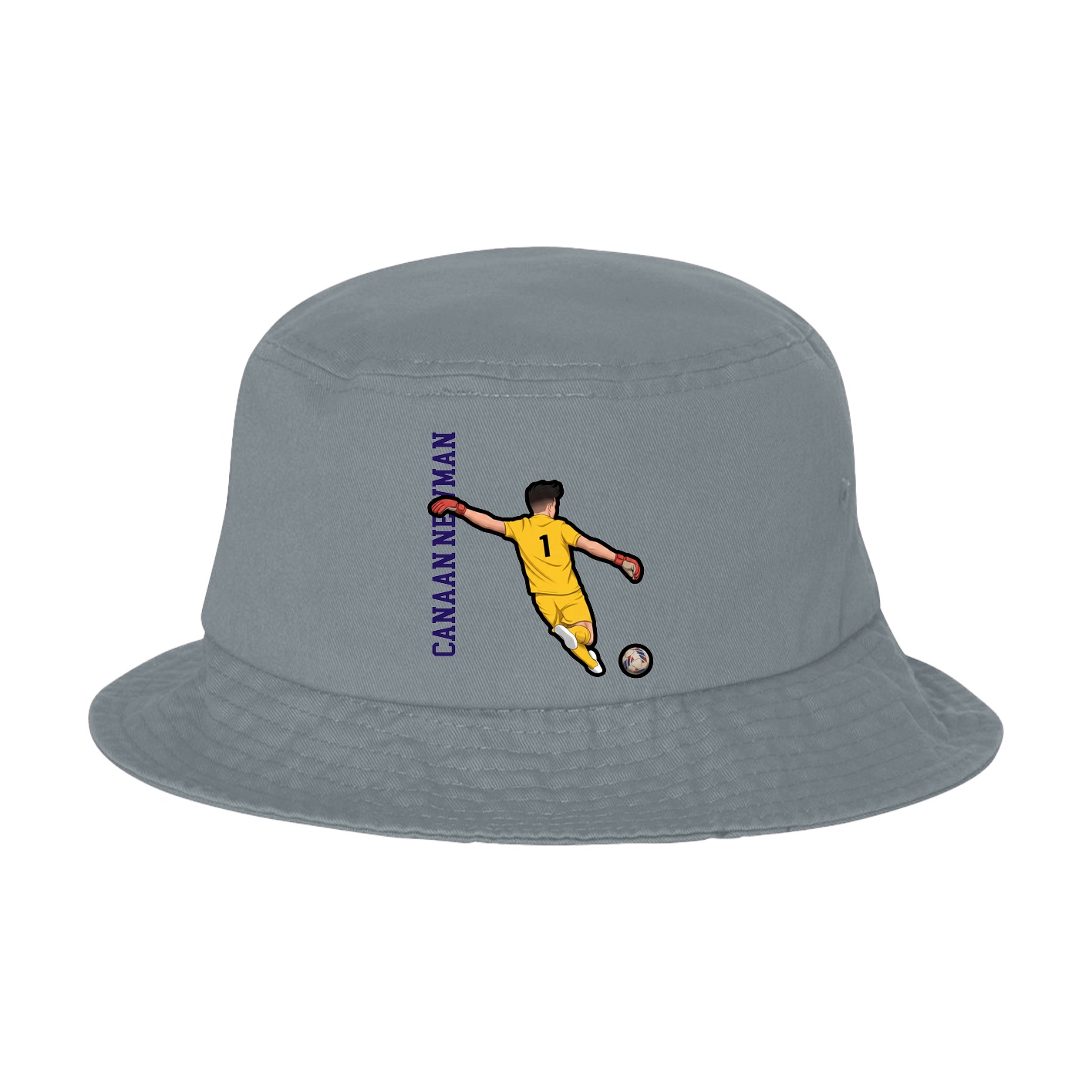 Bucket Cap — Name Vertical in Grey