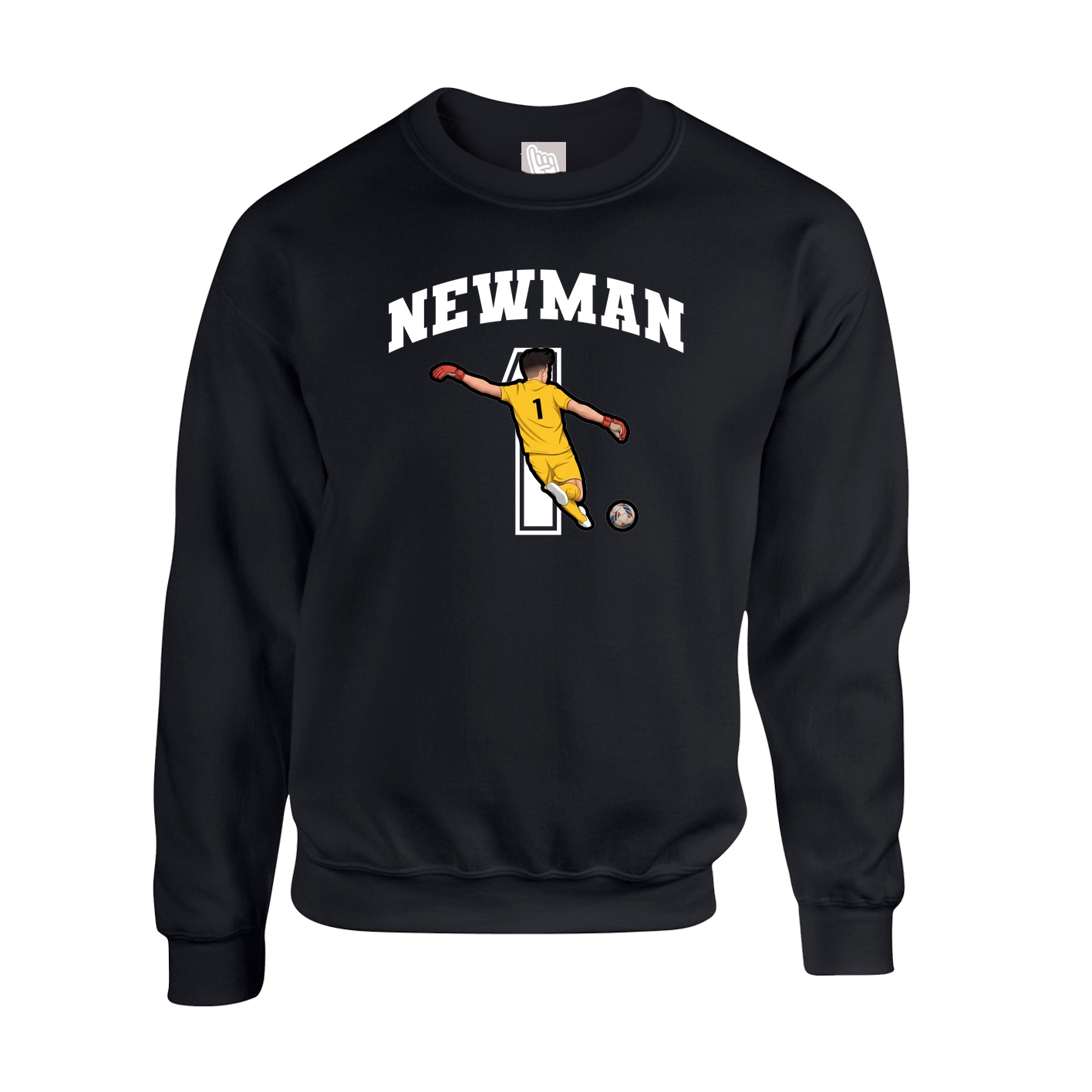 Fleece Crew — Number in Black