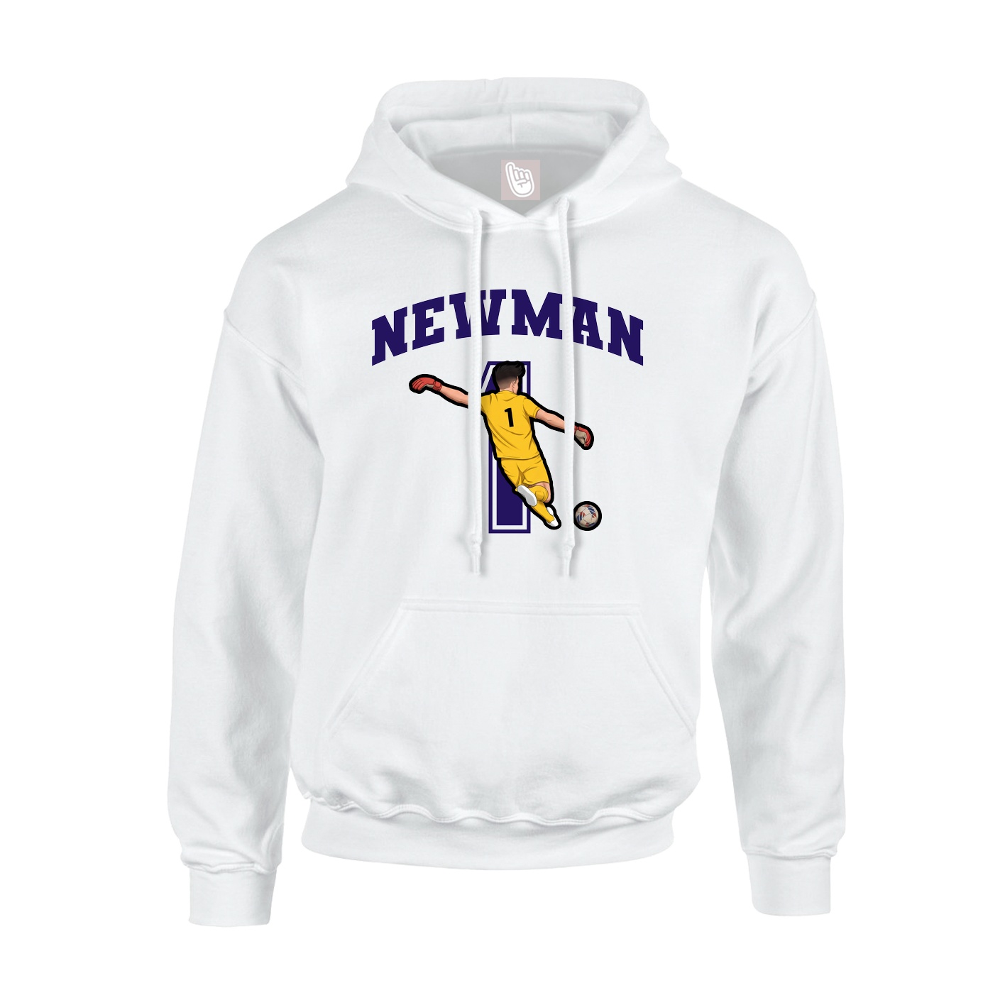 Youth Hoodie — Number in White