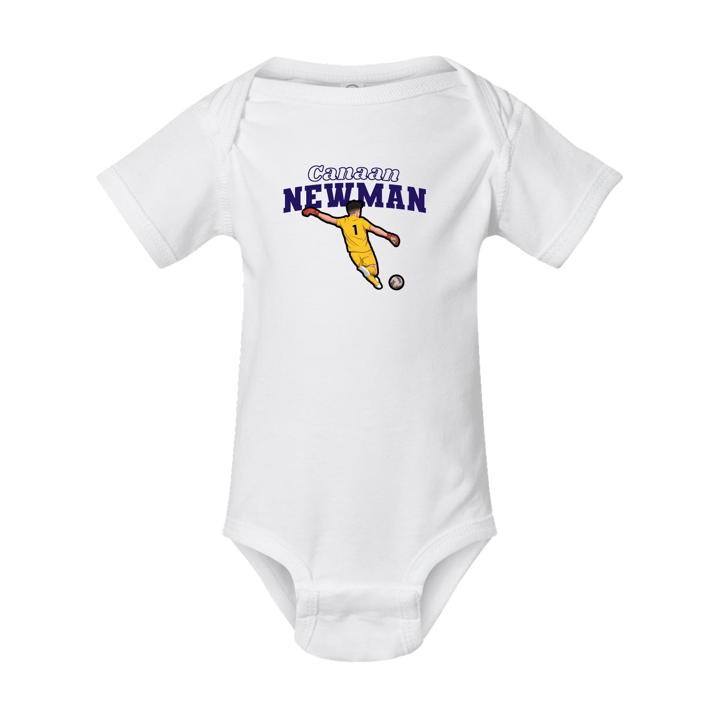 Baby Onesie — Name Arch in White