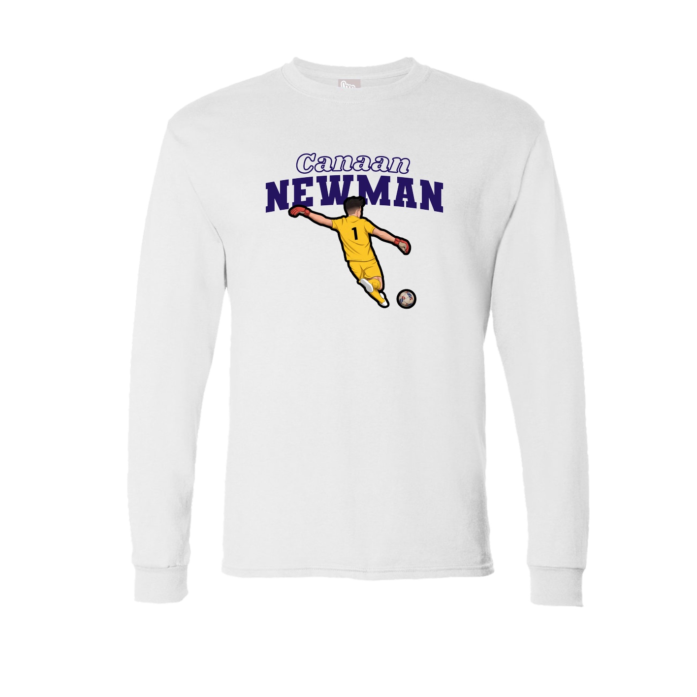 Long Sleeve Tee — Name Arch in White