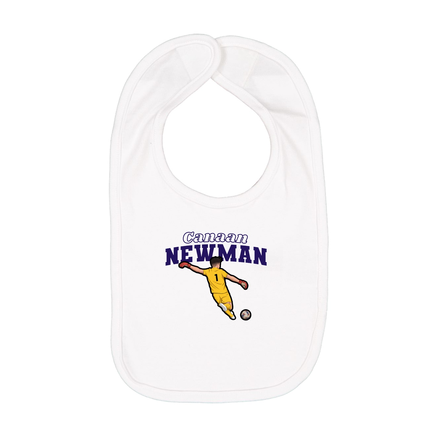 Infant Bib — Name Arch in White