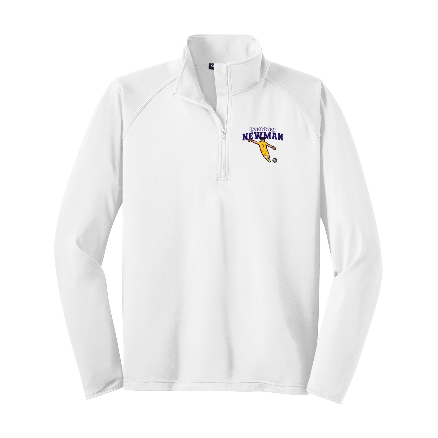 Q-Zip Pullover — Name Arch in White