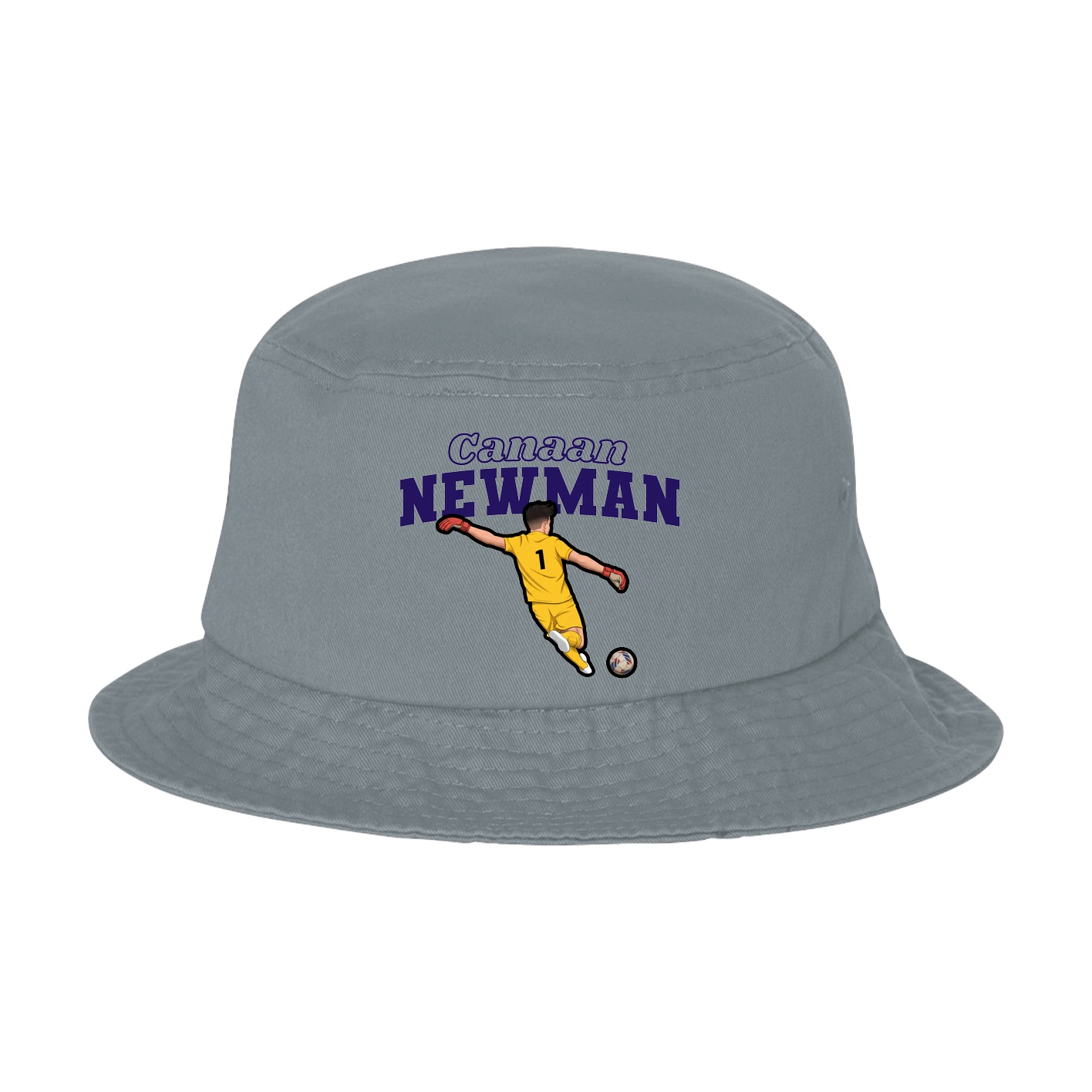 Bucket Cap — Name Arch in Grey