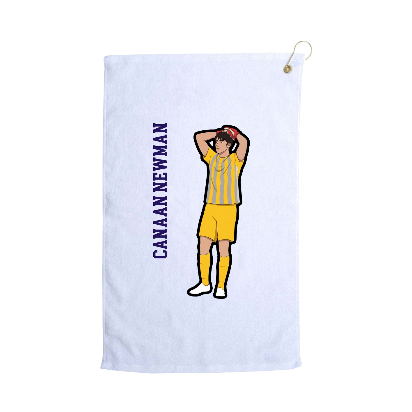 Golf Towel — Name Vertical in White