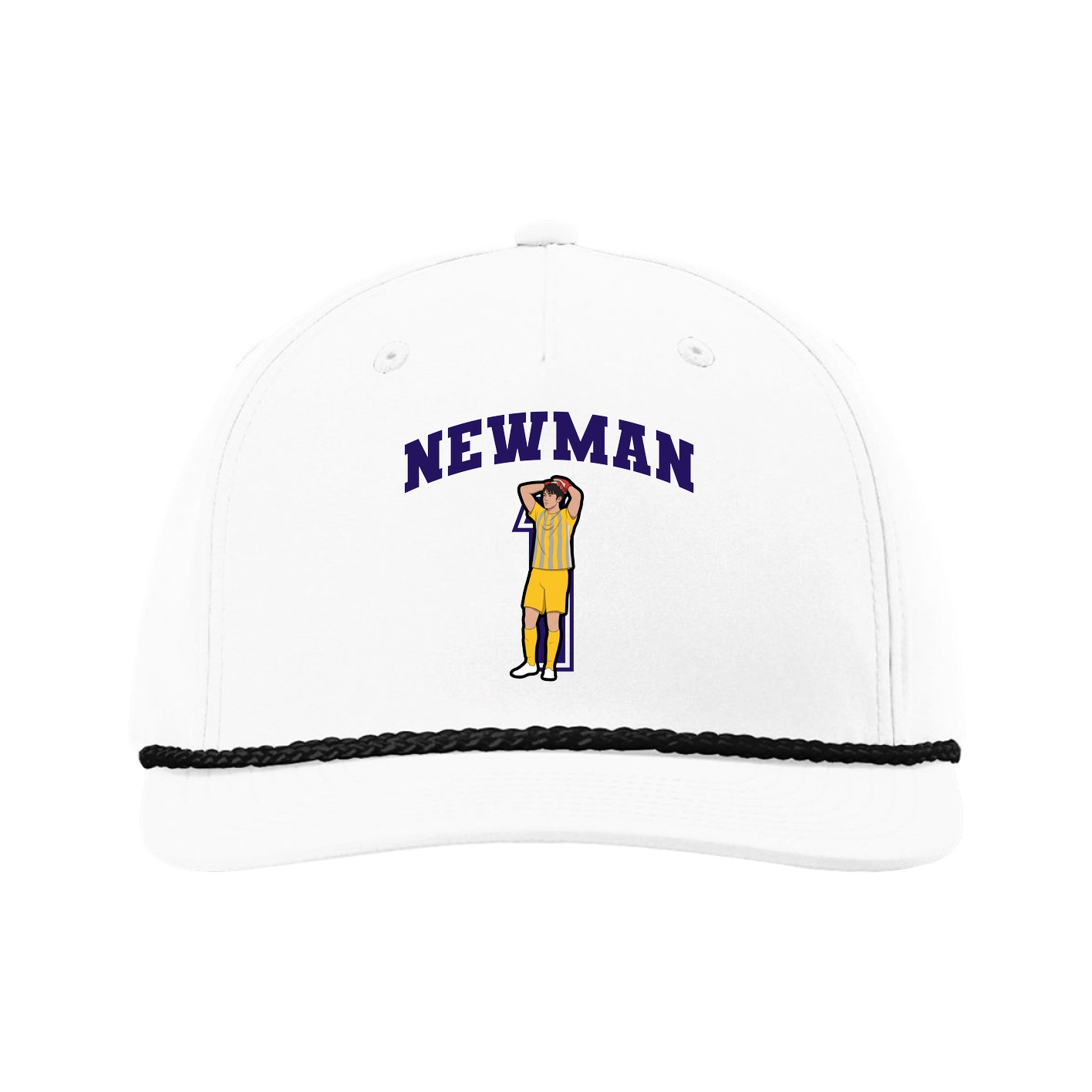 Five-Panel Classic Rope Cap — Number in White