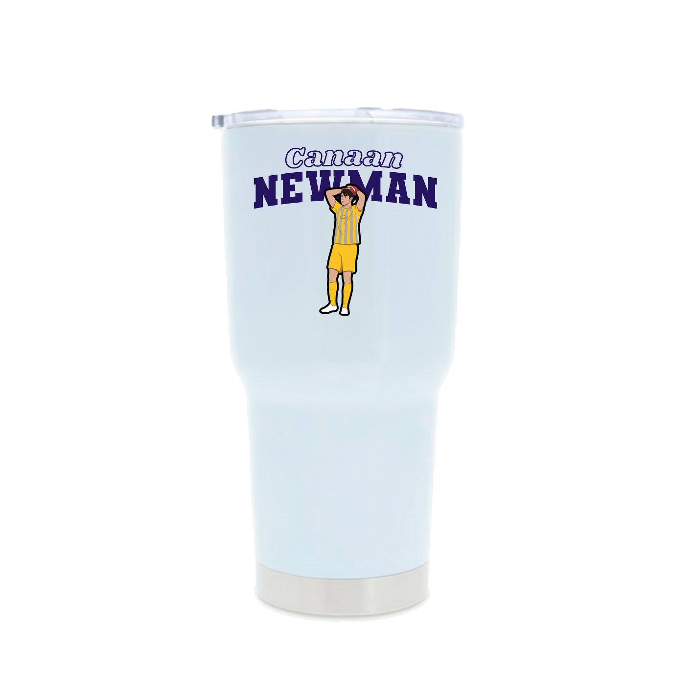 30oz Stainless Steel Tumbler — Name Arch in White