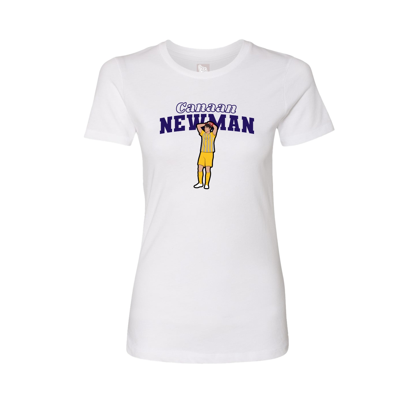 Fitted Women's Tee — Name Arch in White