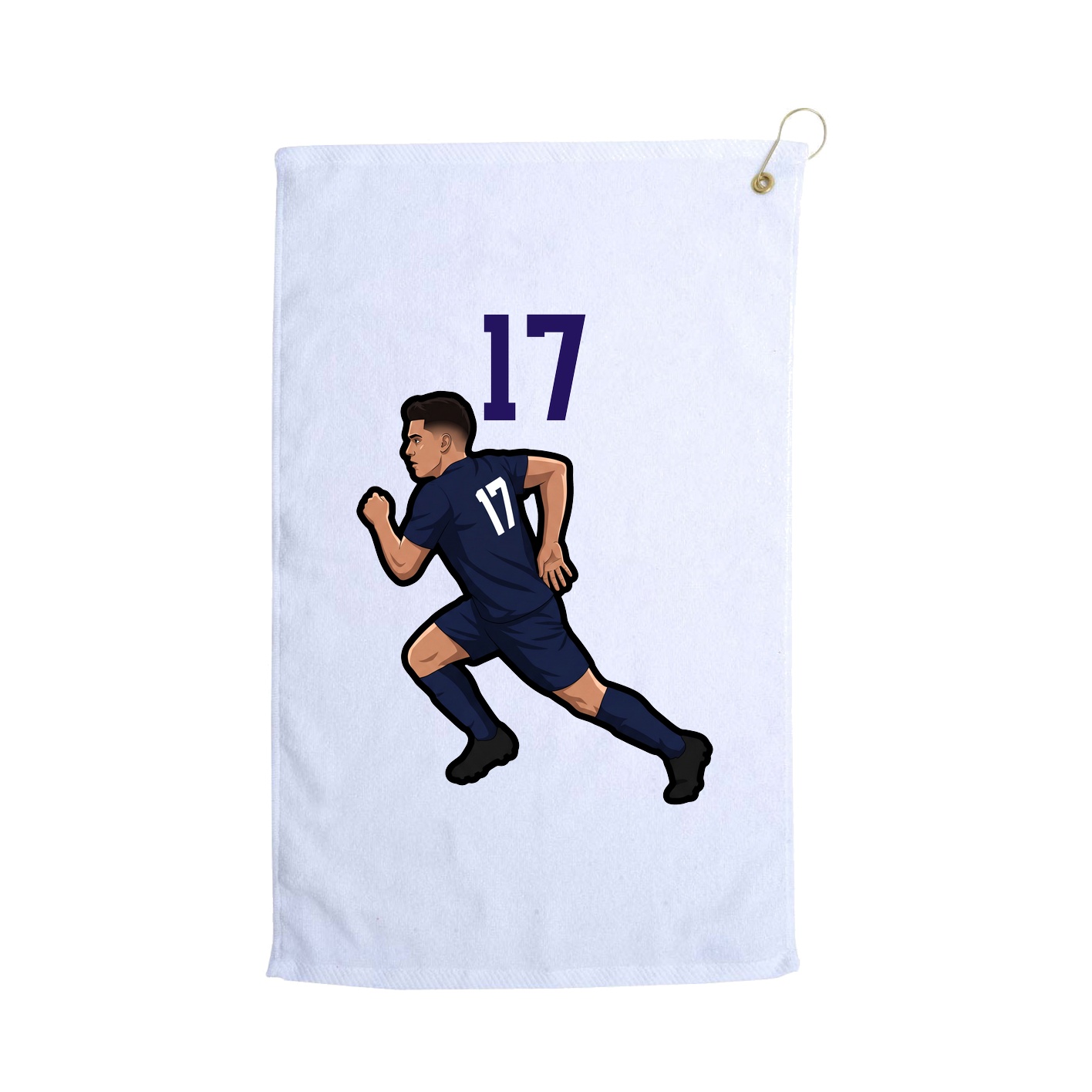 Golf Towel — Number Top in White