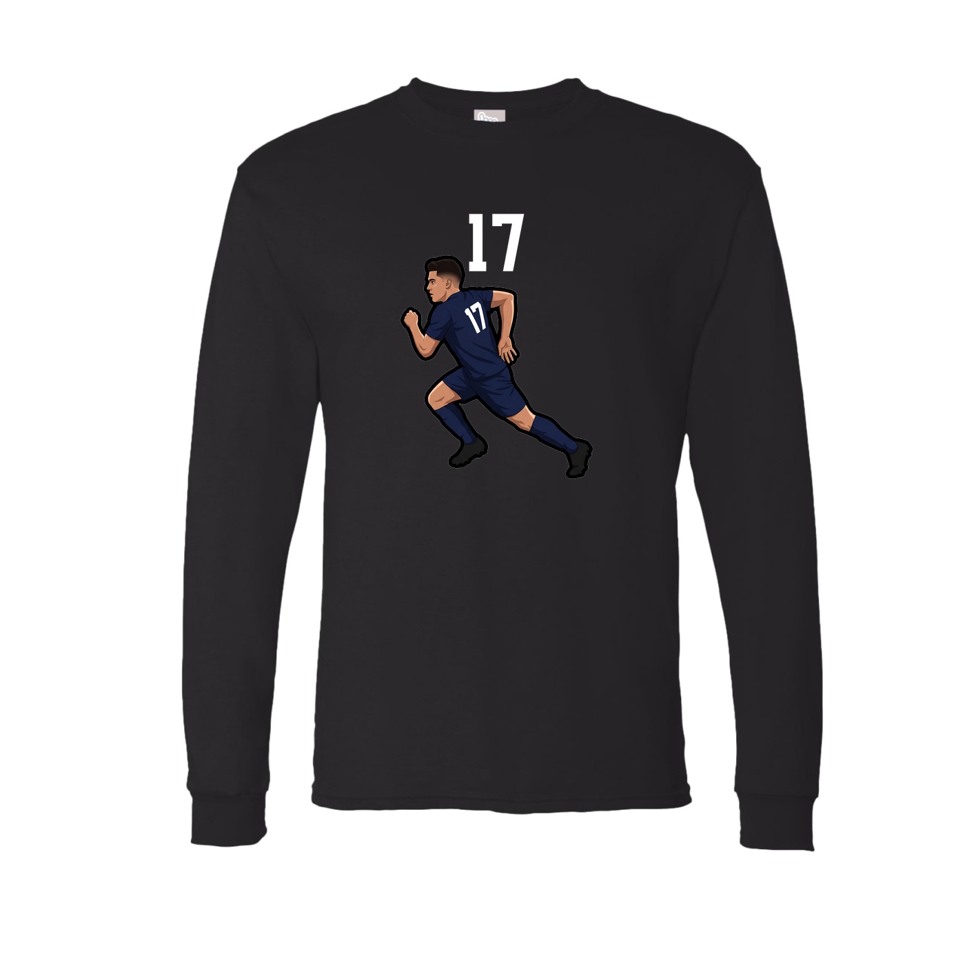 Long Sleeve Tee — Number Top in Black