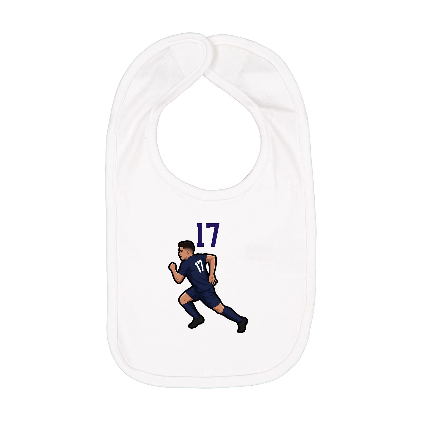 Infant Bib — Number Top in White