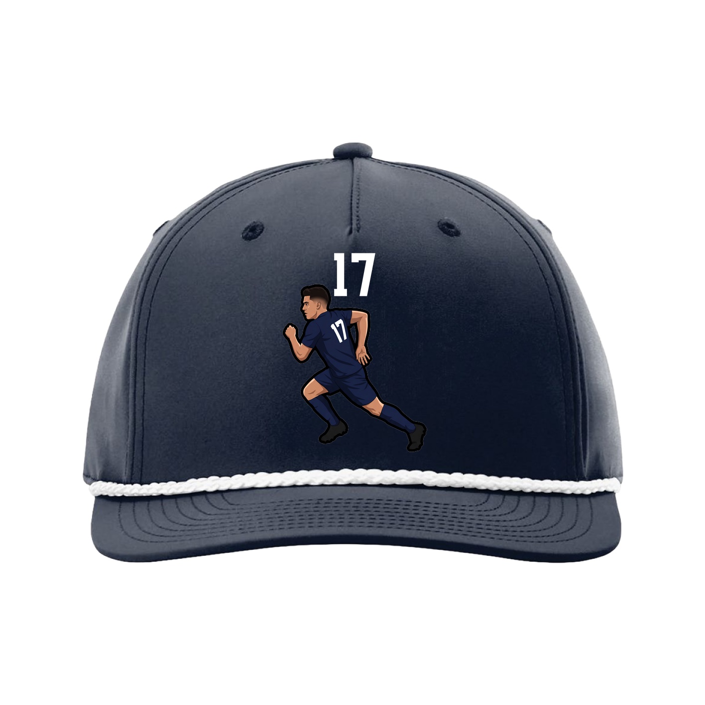 Five-Panel Classic Rope Cap — Number Top in Navy