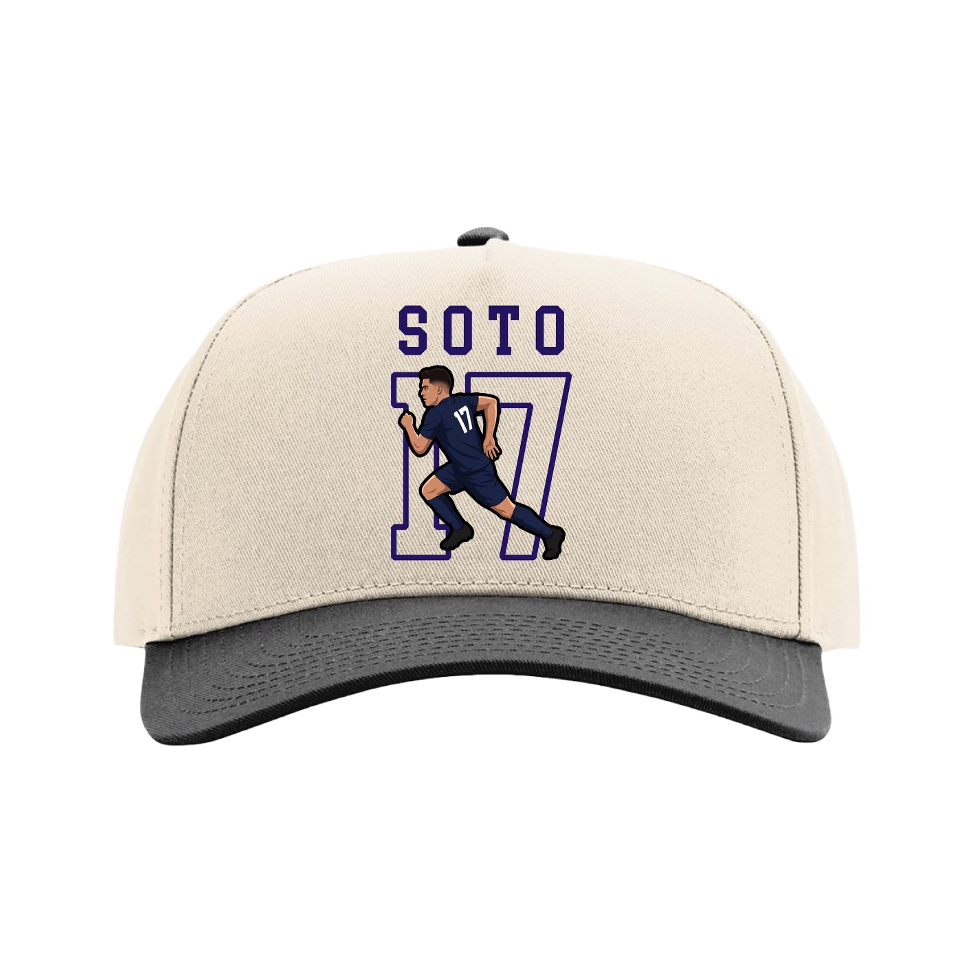 Full Fabric Five-Panel Champ Cap — Shirsey in Cream/Black