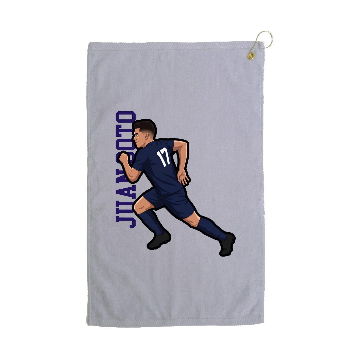 Golf Towel — Name Vertical in Grey