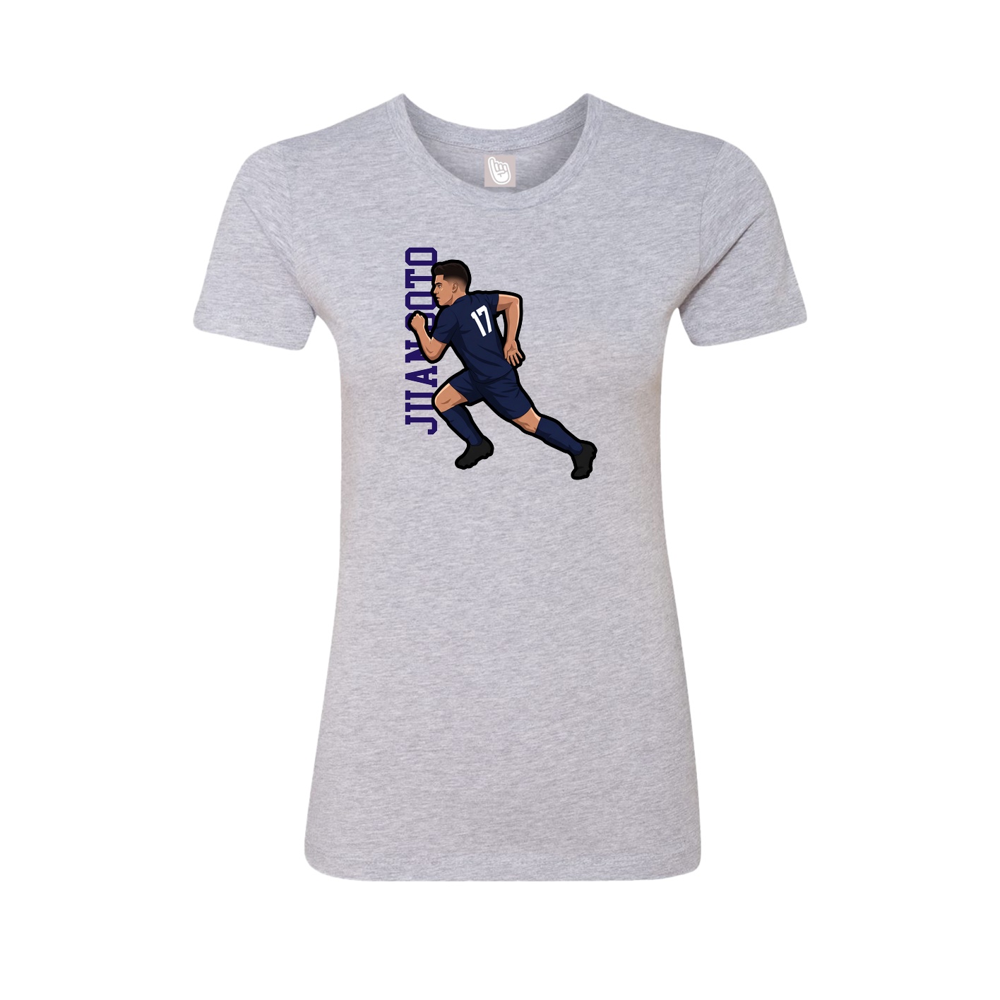 Womens Tee — Name Vertical in Grey