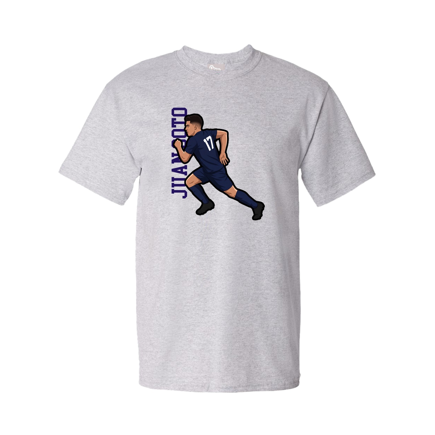 Youth Tee — Name Vertical in Grey
