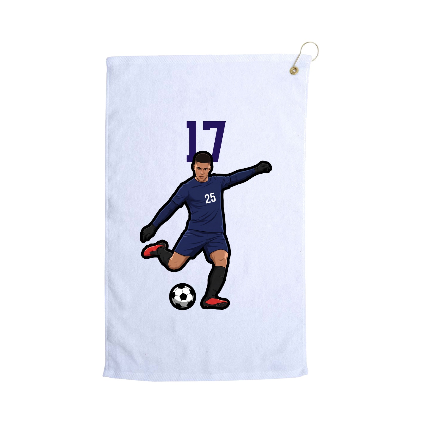 Golf Towel — Number Top in White